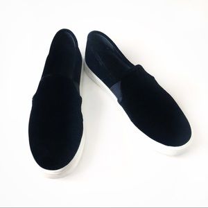 Vince Black Suede Slip on Sneakers
